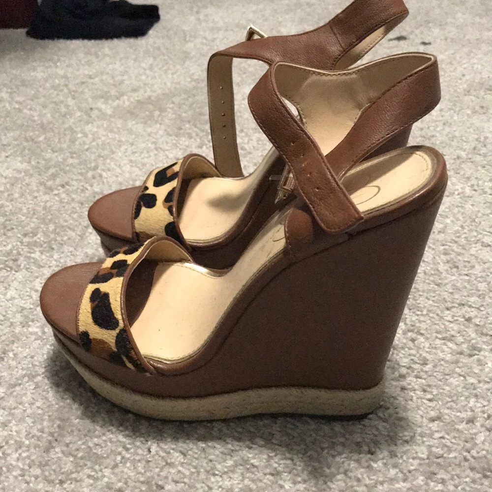 Leopard print platforms